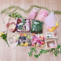ハンドメイド素材、材料をいろいろたくさんまとめ売り♡造花・プリザードフラワー他の画像