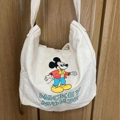 ミッキーマウス トートバッグ アイボリーの画像