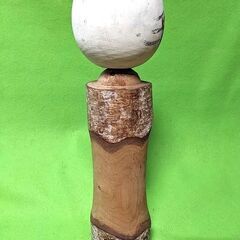 【趣味のこけし2】白樺に絵入り大型★高さ36ｃｍ　幅10ｃｍ位◎の画像