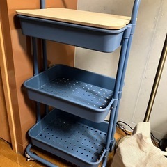 キッチンワゴン3段★ネイビー