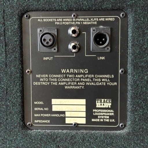 引取限定) Vintage Trace Elliot 1524T 2 x 15 Bass Cabinet 400w 4Ω