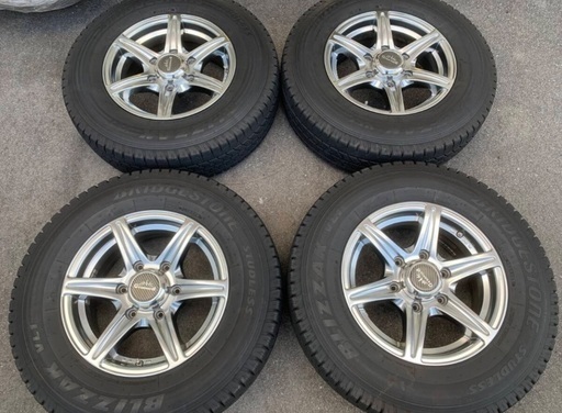 BRIDGESTONE / ブリヂストン スタッドレス ブリザック VL1 195/80R15 107/105L LT 社外ホイール 15×6J 6穴 PCD139.7 ET33 ハイエース など