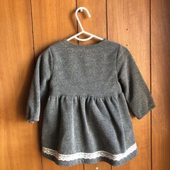 冬用　ワンピース　猫　もこもこ　80の画像