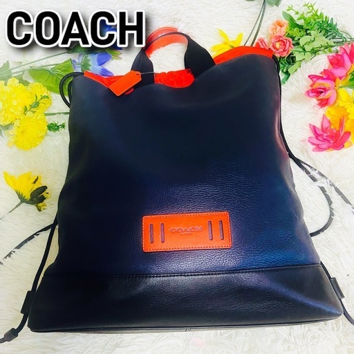 2way✨COACH✨コーチ✨レザーハンドバッグ✨リュック✨ドローストリング✨