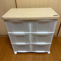 収納 天板付き 衣装ケース 引き出し 6つ キャスター付き 