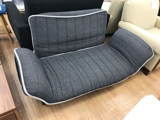 ★ジモティ割あり★  2人掛けリクライニングソファ グレー クリーニング済み KJ7150