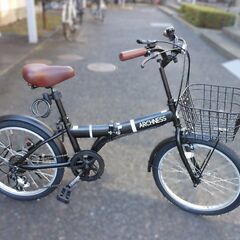折りたたみ自転車20インチ【ほぼ新車】シマノ6段変速の画像