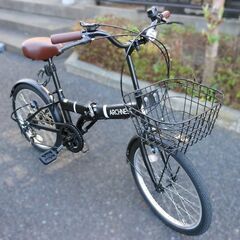 折りたたみ自転車20インチ【ほぼ新車】シマノ6段変速の画像