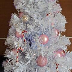 クリスマスツリーオーナメント（ラメシルバーとラメピンク）の画像