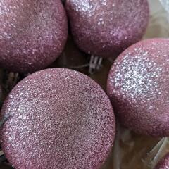 クリスマスツリーオーナメント（ラメシルバーとラメピンク）の画像