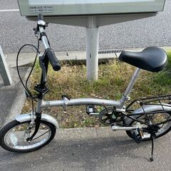 自転車　No.1554　シルバー　16インチ　ミニベロ　折りたた...