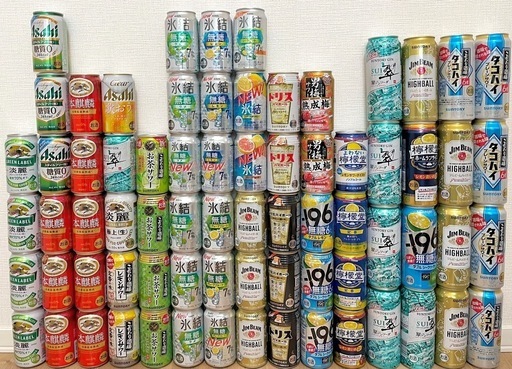 【お酒まとめ売り】サントリー　キリン　ビール　チューハイ　カクテル　焼酎　発泡酒　チューハイ　ハイボール　ジン　合計72点