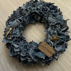 デニムリース ハンドメイドの画像