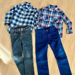男の子　110 ネルシャツ　パンツ　2セットの画像