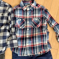 男の子　110 ネルシャツ　パンツ　2セットの画像