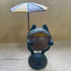 120209カエル縁起物置物