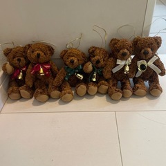 テディベアー🎄クリスマスオーナメントツリーお飾り6体セット