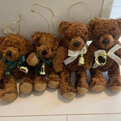 テディベアー🎄クリスマスオーナメントツリーお飾り6体セットの画像