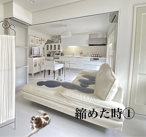 伸縮ガラスダイニングテーブル【IKEA製】