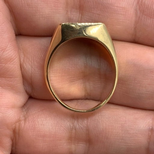 K18 オニキス 印台 リング 9.5g 約18.5号