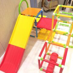 ☆470☆引取り可！ジャングルジム　子ども　滑り台　室内　遊具　室内遊具　大型遊具　折りたたみの画像