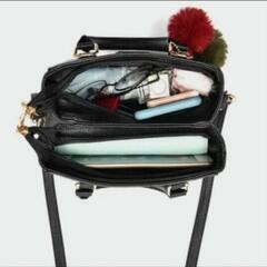 【新品未使用】フェイクレザートートバッグ、調節可能なストラップ付き - 女性用の多機能ショルダー＆クロスボディハンドバッグの画像