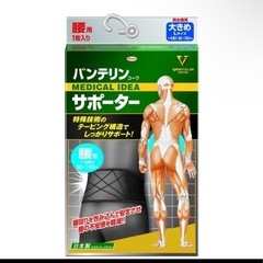 興和 バンテリンコーワサポーター 腰用 大きめサイズ ブラック