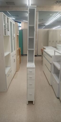 ★ジモティ割あり★  隙間収納 白 H183.5×D47×W15.5 クリーニング済み TJ10071