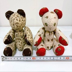 ハンドメイド クマ ぬいぐるみ 2体セットの画像