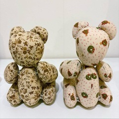 ハンドメイド クマ ぬいぐるみ 2体セットの画像