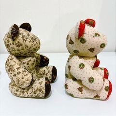 ハンドメイド クマ ぬいぐるみ 2体セットの画像