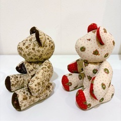 ハンドメイド クマ ぬいぐるみ 2体セットの画像
