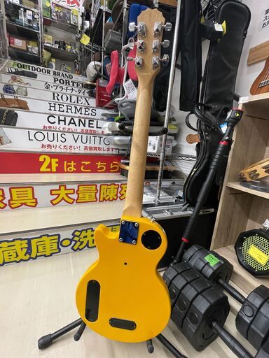【ジモティ来店特価！！】　エレキギター　KGarage　SLP-180　イエロー　スタンド付き　J-1237