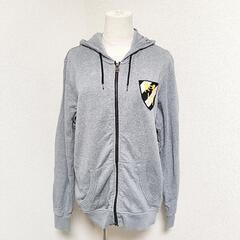 ハイドロゲン 長袖パーカー ジップアップ ワッペン グレー 綿 ...
