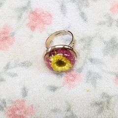 ☆指輪　リング　水中花　サイズ：W：約2.0ｃｍ　Ｄ：約3.0ｃｍ　中古品の画像