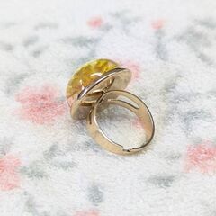 ☆指輪　リング　水中花　サイズ：W：約2.0ｃｍ　Ｄ：約3.0ｃｍ　中古品の画像