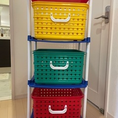 3段ボックスワゴン　おもちゃ入れ　