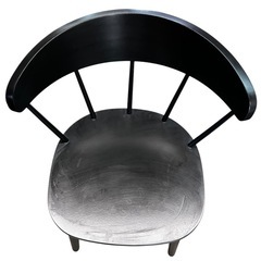 NO.2037 【在庫1】 IKEA OMTANKSAM オムテンクサム ダイニングチェア イケア 椅子 ブラック 中古の画像