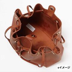 ハトメ2way巾着バッグ　ショルダーバッグの画像