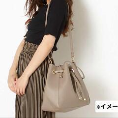 ハトメ2way巾着バッグ　ショルダーバッグの画像
