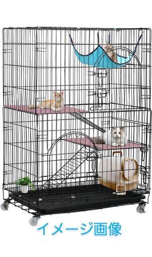 33b Shinyever 猫 ケージ キャットケージ 猫ゲージ ペットケージ 長さ76cm*幅50㎝*高さ110cm 猫用ゲージ 猫用ケージ ケージ 猫 猫のゲージ 猫 ゲージ 3つのドア ハンモック付き キャスター付き 掃除しやすい 折りたたみ 簡単組み立て 工具不要 トレー付き 梯子付き(L) y120402b