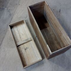 古い木箱 レトロ 収納箱 木箱 小物収納 小物入れ 昭和レトロ 古道具 /HJ-0385 2F北の画像