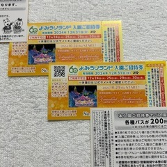 読売ランド入園ご招待券　12/30まで　ペアチケット　読売ジャイ...