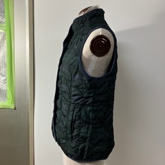 ☆値下げ☆K2412-111 Maple feel キルティングベスト ブラックウォッチ サイズ:L フード欠損 毛玉綿抜け有りの画像