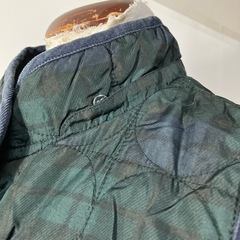 ☆値下げ☆K2412-111 Maple feel キルティングベスト ブラックウォッチ サイズ:L フード欠損 毛玉綿抜け有りの画像