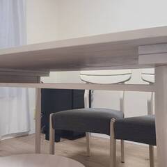 まだ募集中です　ダイニングテーブル白木目調、椅子4脚セット　渋谷引き取り限定の画像