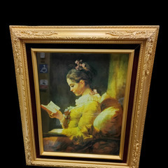 (中古)フラゴナール 読書する少女 複製画