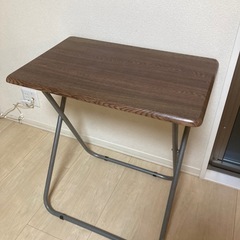 折りたたみテーブル、ブラウン、木目、700×450×700mm、...