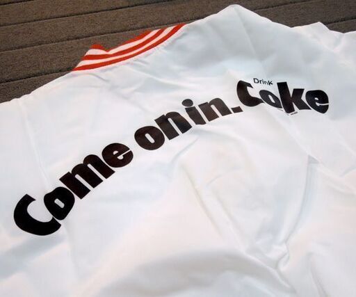 レトロ コカ・コーラ スタッフジャンパー ジャケット ホワイト VAN JAC Lサイズ バックプリント Come on in. Coke オブジェ 札幌市東区 新道東店