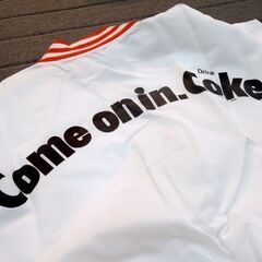 レトロ コカ・コーラ スタッフジャンパー ジャケット ホワイト VAN JAC Lサイズ バックプリント Come on in. Coke オブジェ 札幌市東区 新道東店の画像